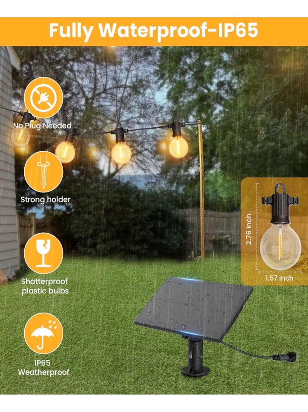 Outdoor Waterproof/Shatterproof Solar String Lights - Picture 10 of 10